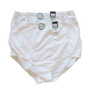 Vanity Fair Set Of 2 White Perfectly Yours Classic Briefs Size 8 XL Cotton